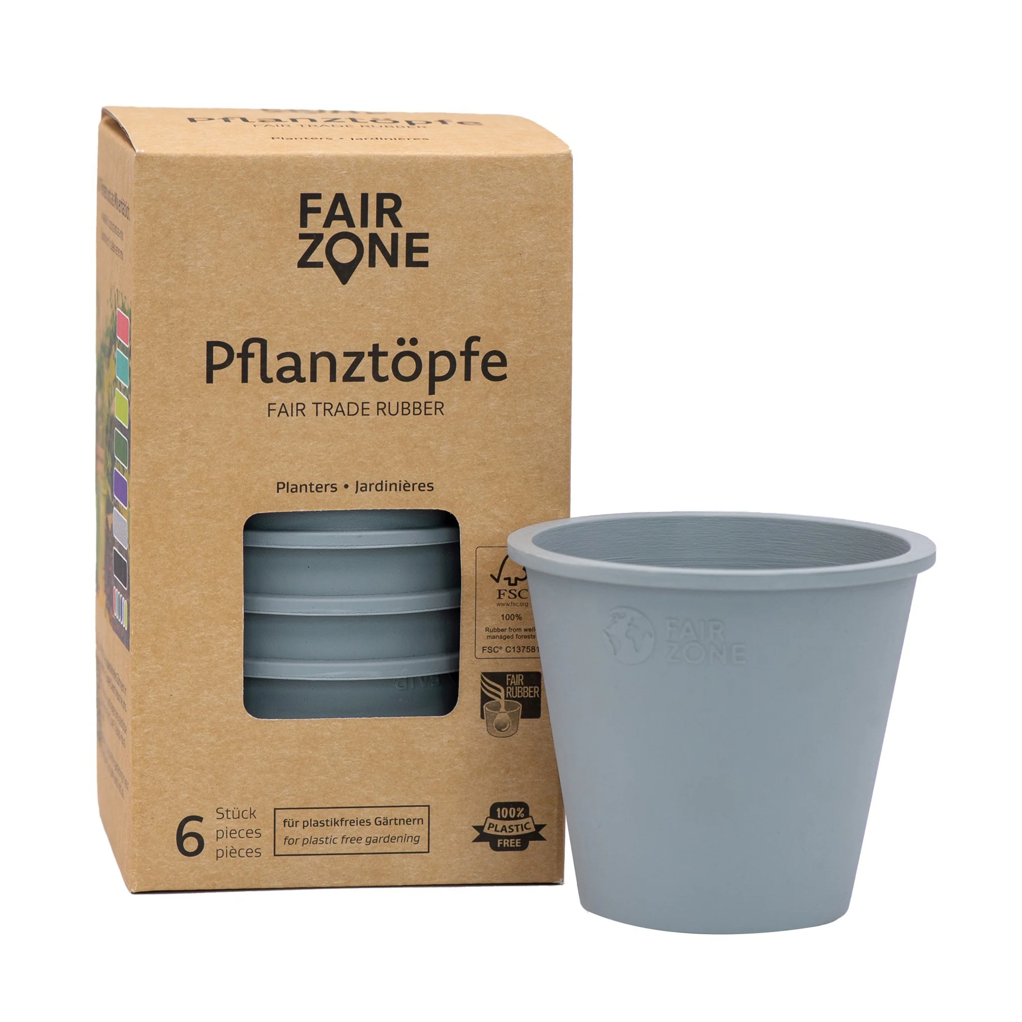 Fair Zone Rubber Plant Pots Pack of 6 - Image 3