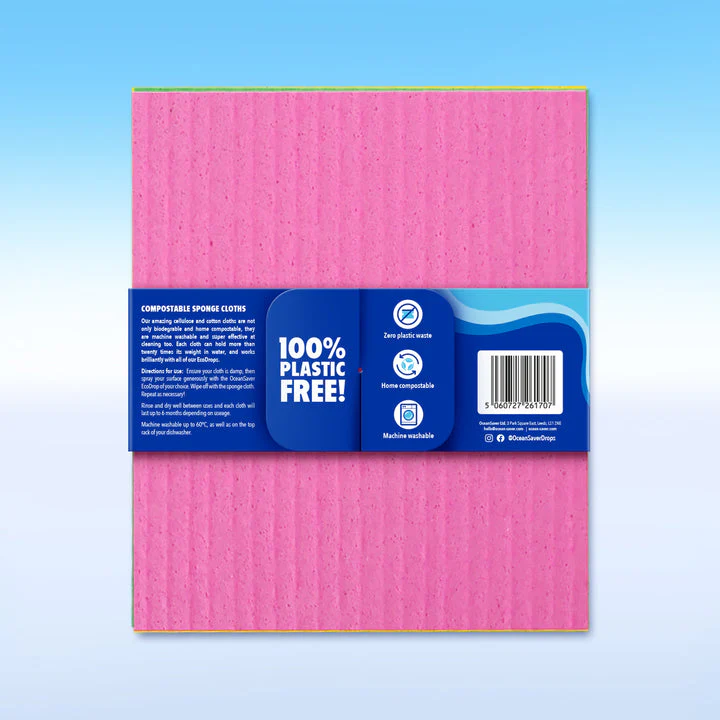 OceanSaver Compostable Sponge Cloths Pack of 5 - Image 6